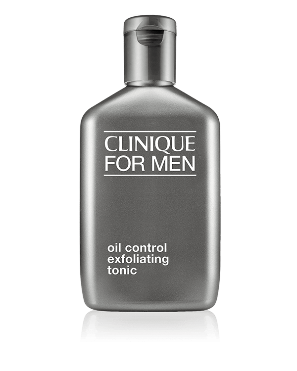 Clinique For Men™ Oil Control Exfoliating Tonic, Esfolia e libera i pori ostruiti per una pelle luminosa.