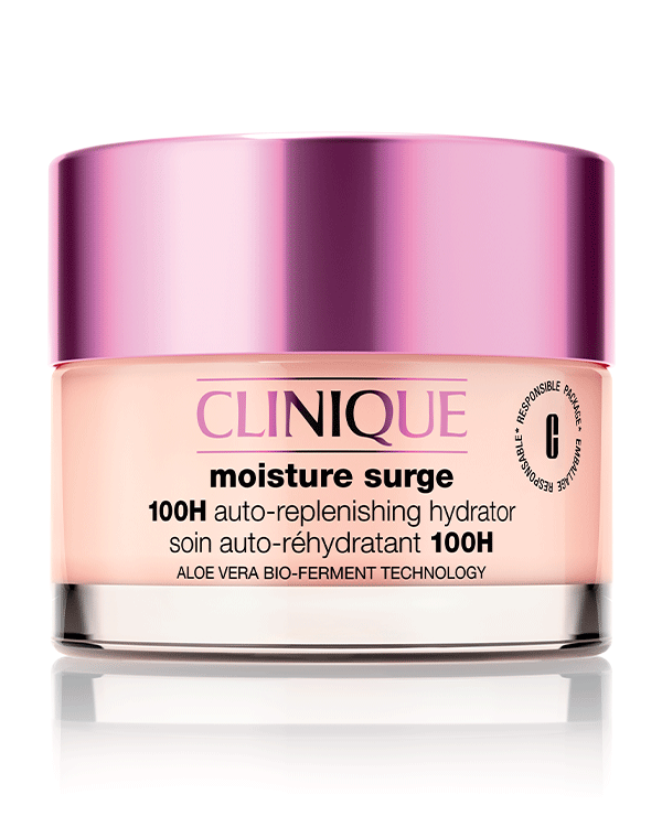 Moisture Surge™ 100H Edizione Limitata, Moisture Surge 100H in un packaging in edizione limitata per il mese dedicato alla lotta al tumore al seno. Questa crema-gel idratante oil-free con biofermento di aloe + HA Complex penetra in profondità fino a 10 strati, per 100 ore di idratazione costante. Inoltre, grazie alla tecnologia Auto-Replenishing, aiuta la pelle a creare la propria fonte d&#039;idratazione interna per reidratarsi continuamente, trattenendo l&#039;idratazione. La pelle appare idratata e lenita in 3 secondi, con un aspetto luminoso.Prezzo al pubblico consigliato: € 38,50 (50ml)